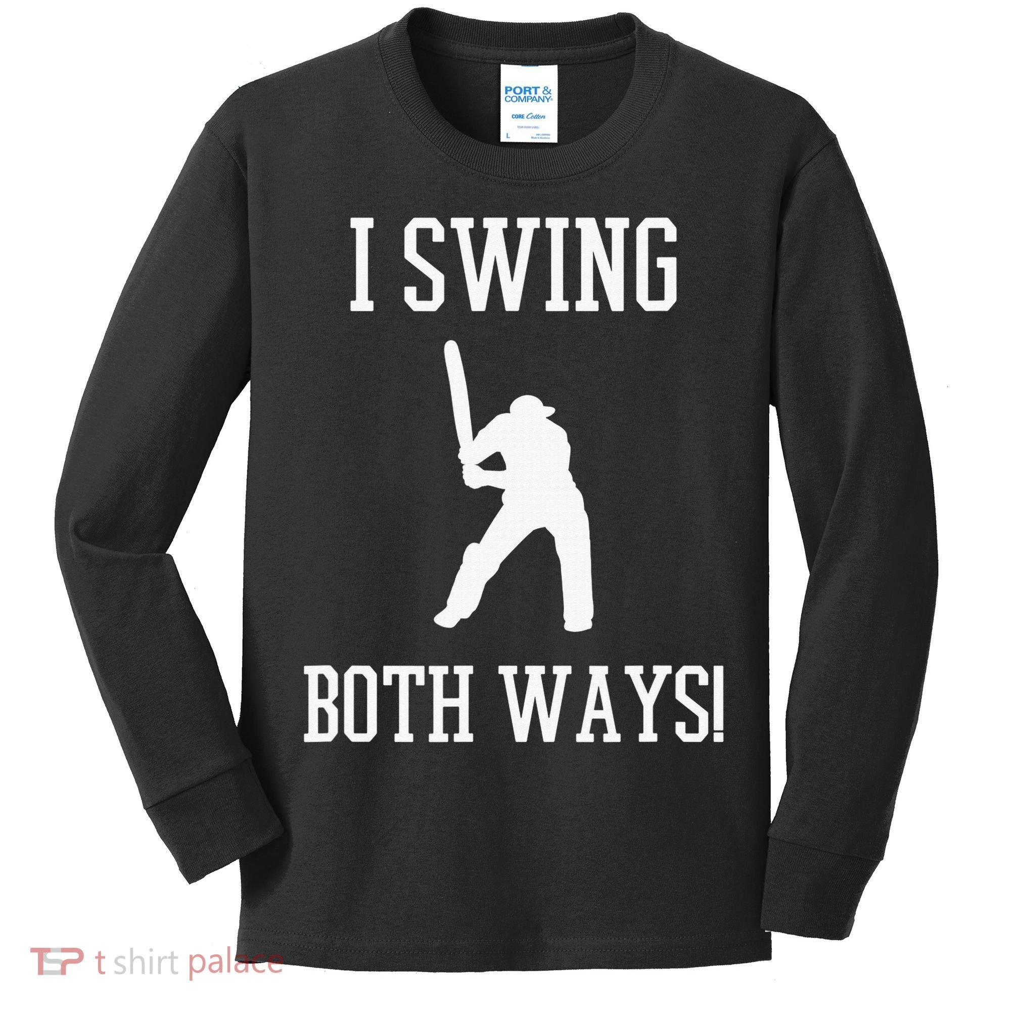 I Swing Both Ways Cricket With An Axe Bisexual LGBT Pride Kids Long Sleeve Shirt