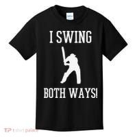 I Swing Both Ways Cricket With An Axe Bisexual LGBT Pride Kids T-Shirt thumb 0