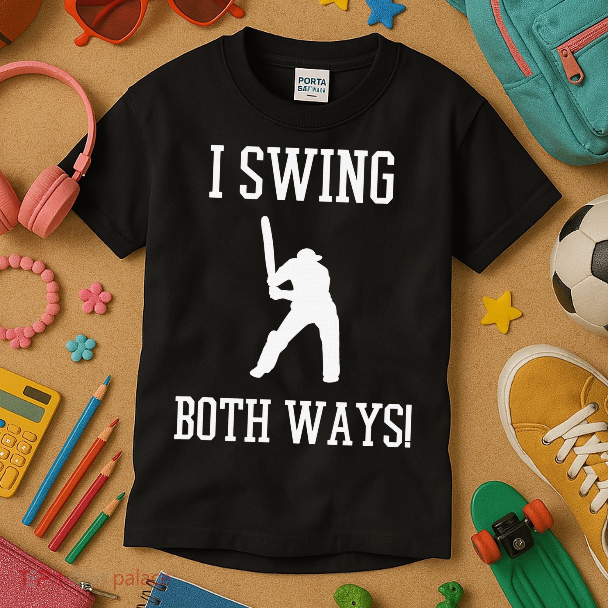 I Swing Both Ways Cricket With An Axe Bisexual LGBT Pride Kids T-Shirt