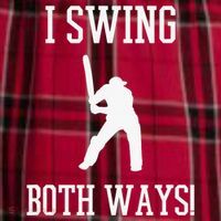I Swing Both Ways Cricket With An Axe Bisexual LGBT Pride Men's Flannel Plaid Pajama Pants thumb 2