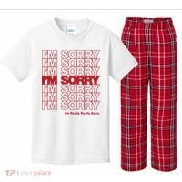 I'm Sorry Bag Kids Plaid Pajama Set thumb 0