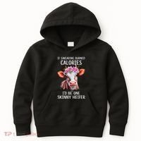 If Swearing Burned Calories I’D Be One Skinny Heifer Kids Hoodie thumb 0