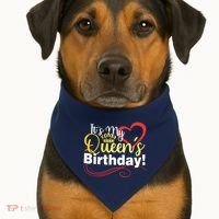 In September Birthday Queens Are Born USA-Made Doggie Bandana thumb 1