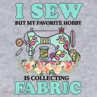 I Sew But My Favorite Hobby Is Collecting Fabric Women's Racerback Cropped Tank thumb 2