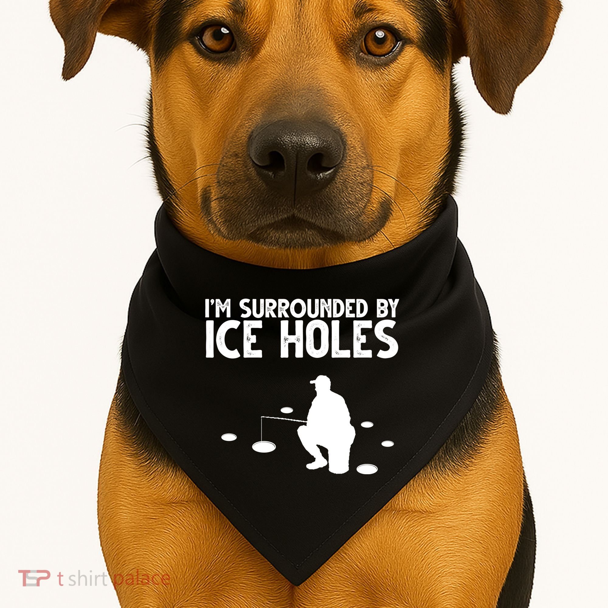 I'm Surrounded By Ice Holes Fishing USA-Made Doggie Bandana
