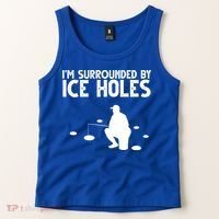 I'm Surrounded By Ice Holes Fishing Tank Top thumb 2
