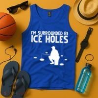 I'm Surrounded By Ice Holes Fishing Tank Top thumb 4