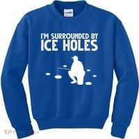 I'm Surrounded By Ice Holes Fishing Kids Sweatshirt thumb 0