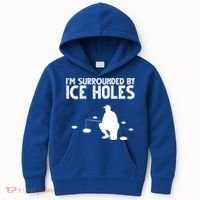 I'm Surrounded By Ice Holes Fishing Kids Hoodie thumb 0
