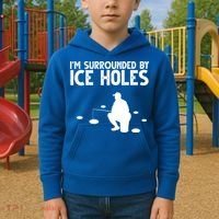 I'm Surrounded By Ice Holes Fishing Kids Hoodie thumb 2