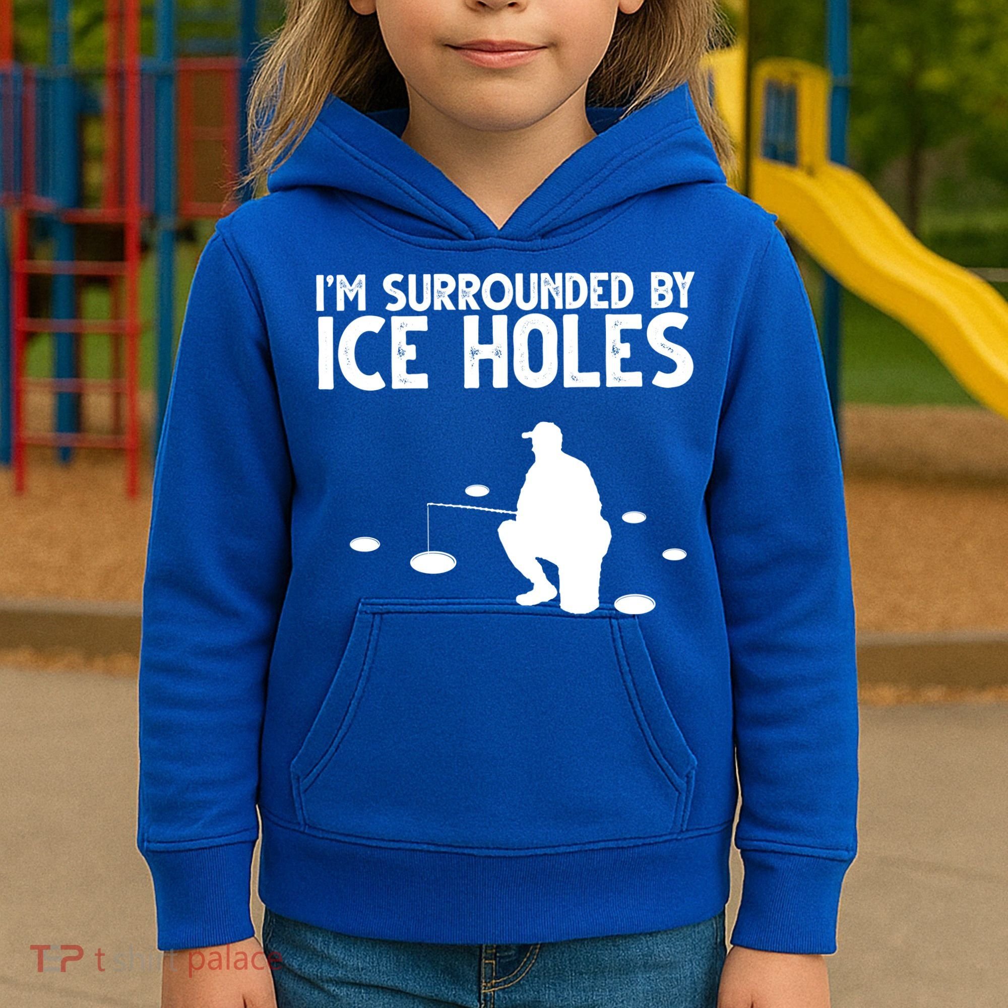I'm Surrounded By Ice Holes Fishing Kids Hoodie