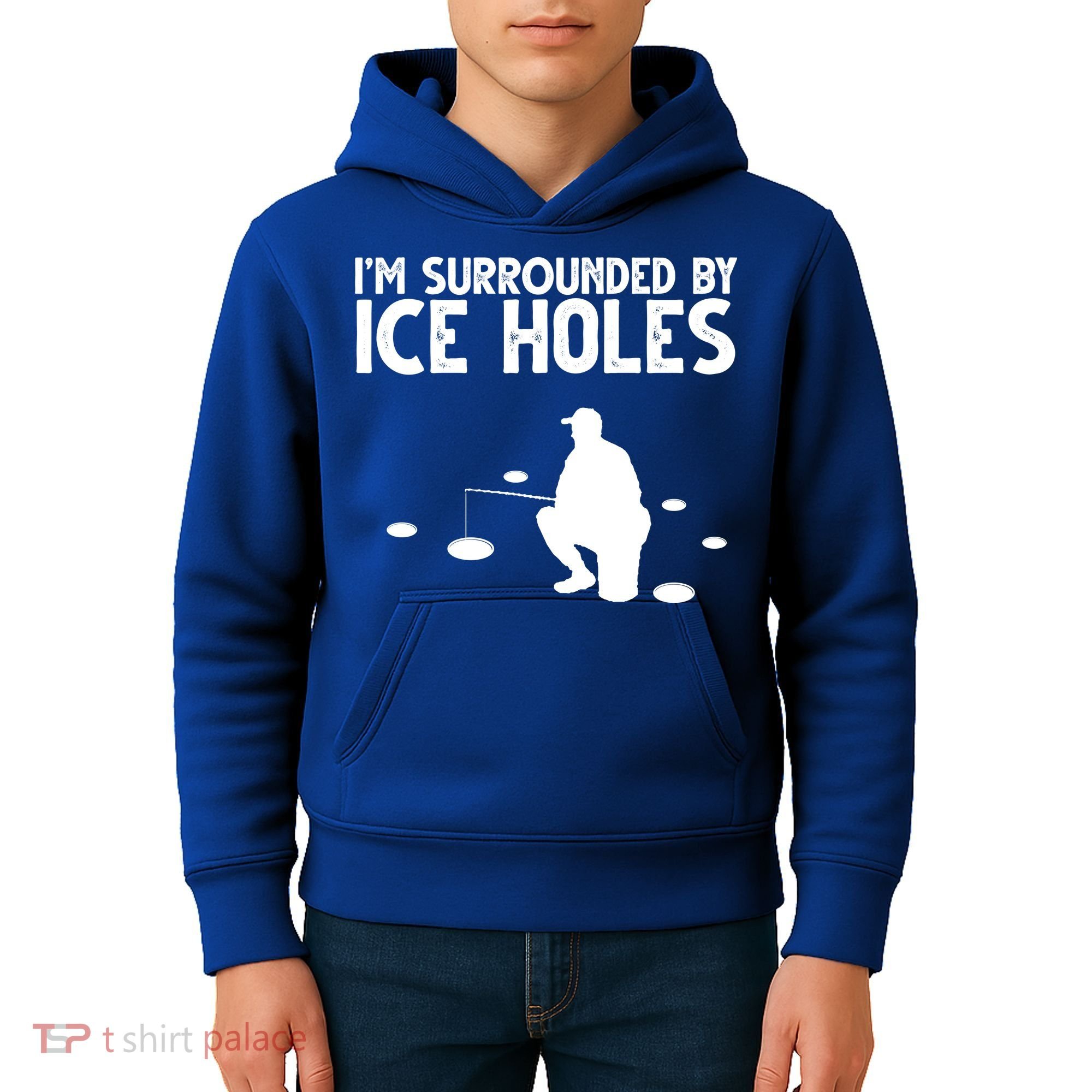 I'm Surrounded By Ice Holes Fishing Kids Hoodie