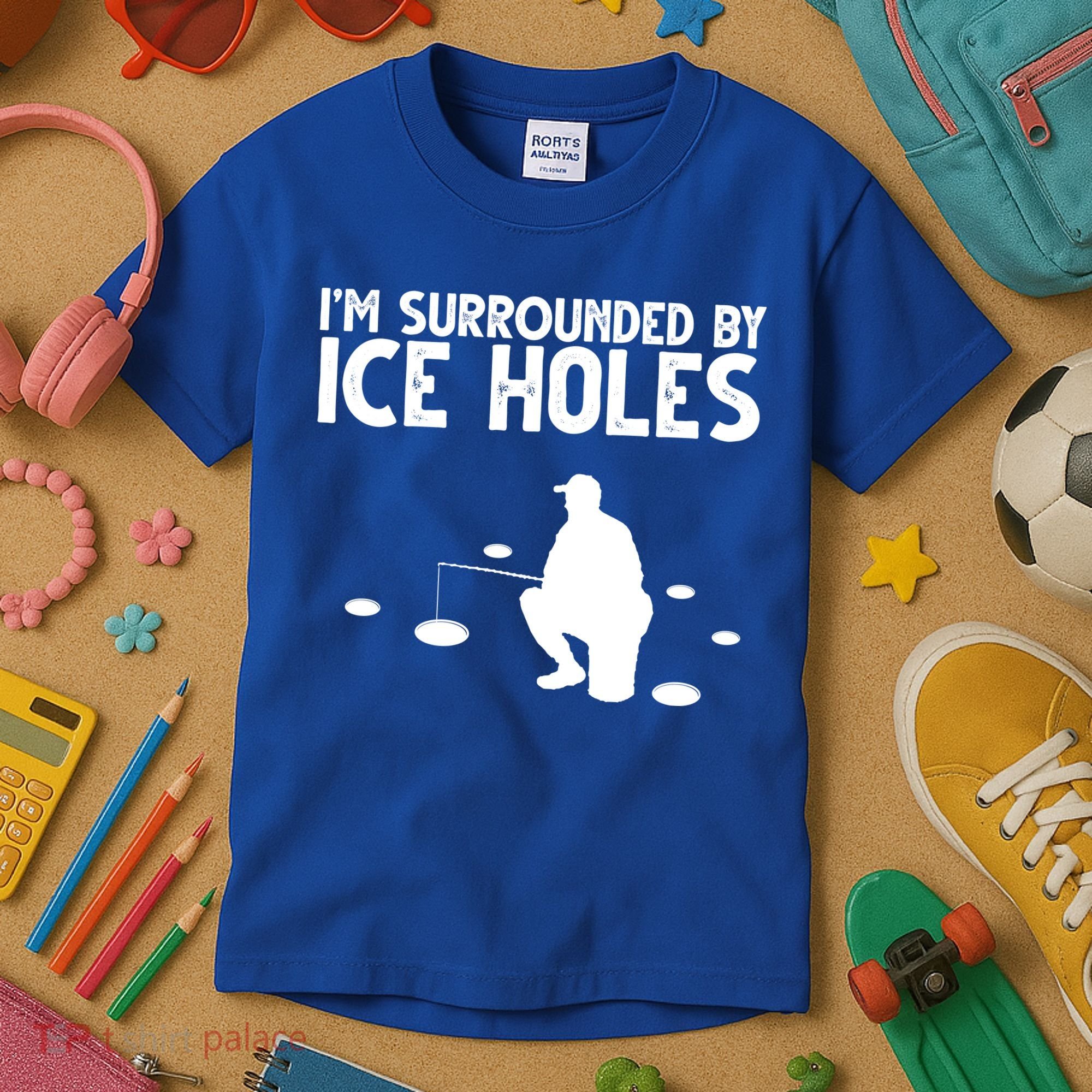 I'm Surrounded By Ice Holes Fishing Kids T-Shirt