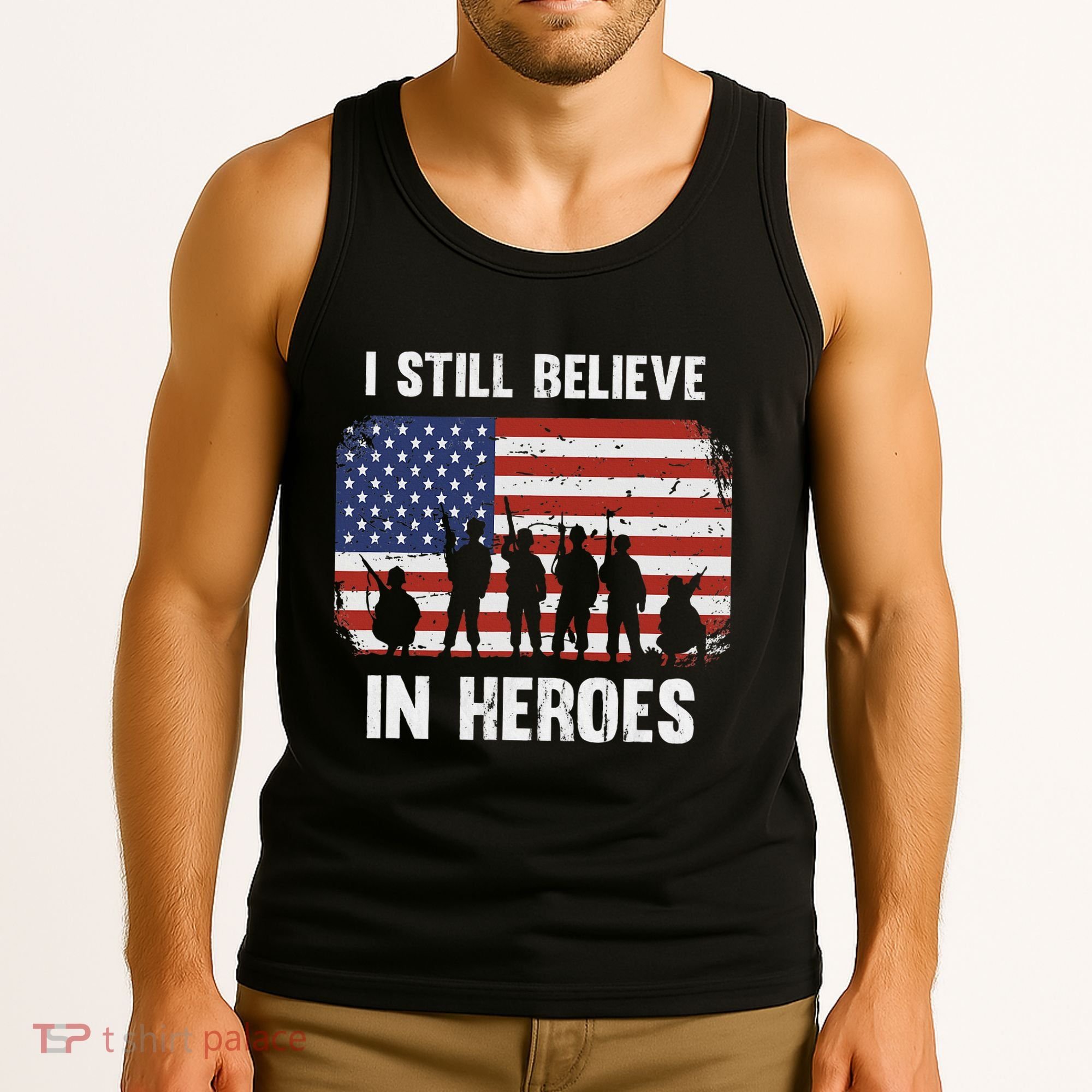 I Still Believe In Heroes Usa Flag Tank Top