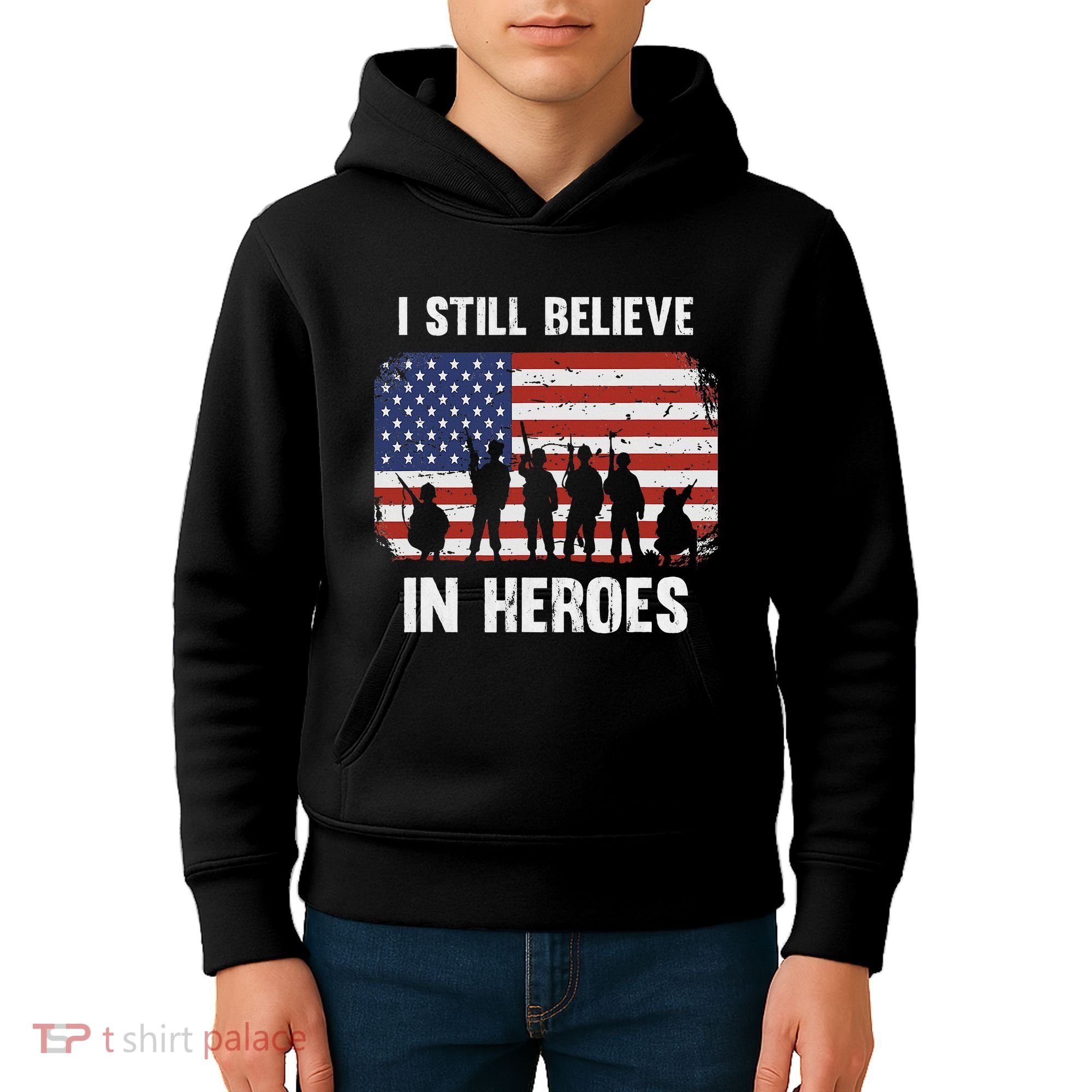 I Still Believe In Heroes Usa Flag Kids Hoodie