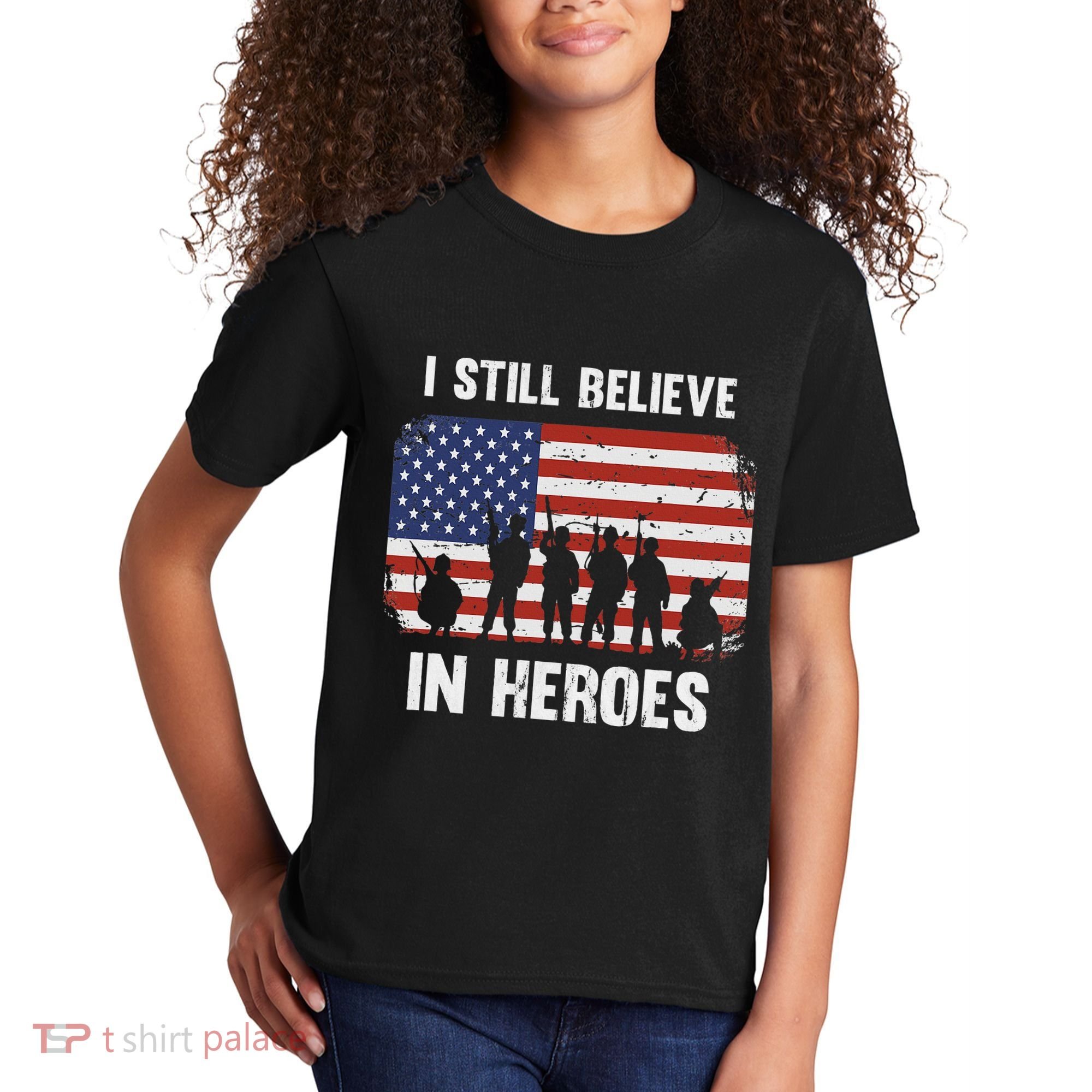 I Still Believe In Heroes Usa Flag Kids T-Shirt