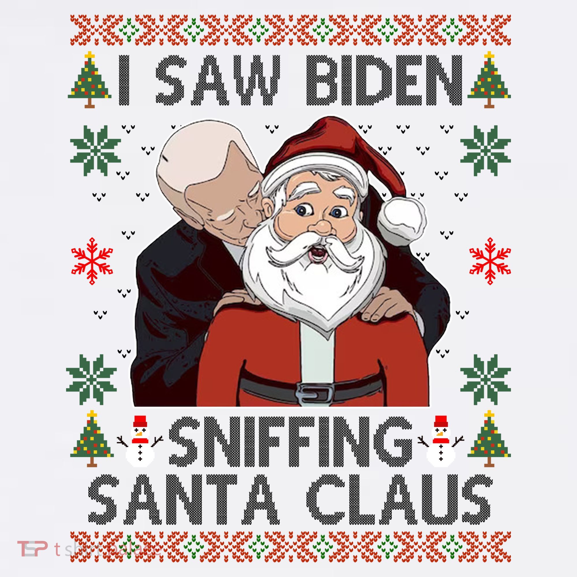 I Saw Biden Sniffing Santa Claus Funny Christmas Political Women's Hoodie