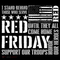 I Stand Behind Those Who Serve American Flag Red Friday Stripe Pom Pom Beanie thumb 2