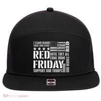 I Stand Behind Those Who Serve American Flag Red Friday 7 Panel Mesh Trucker Snapback Hat thumb 0
