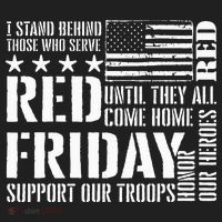 I Stand Behind Those Who Serve American Flag Red Friday Beanie thumb 2