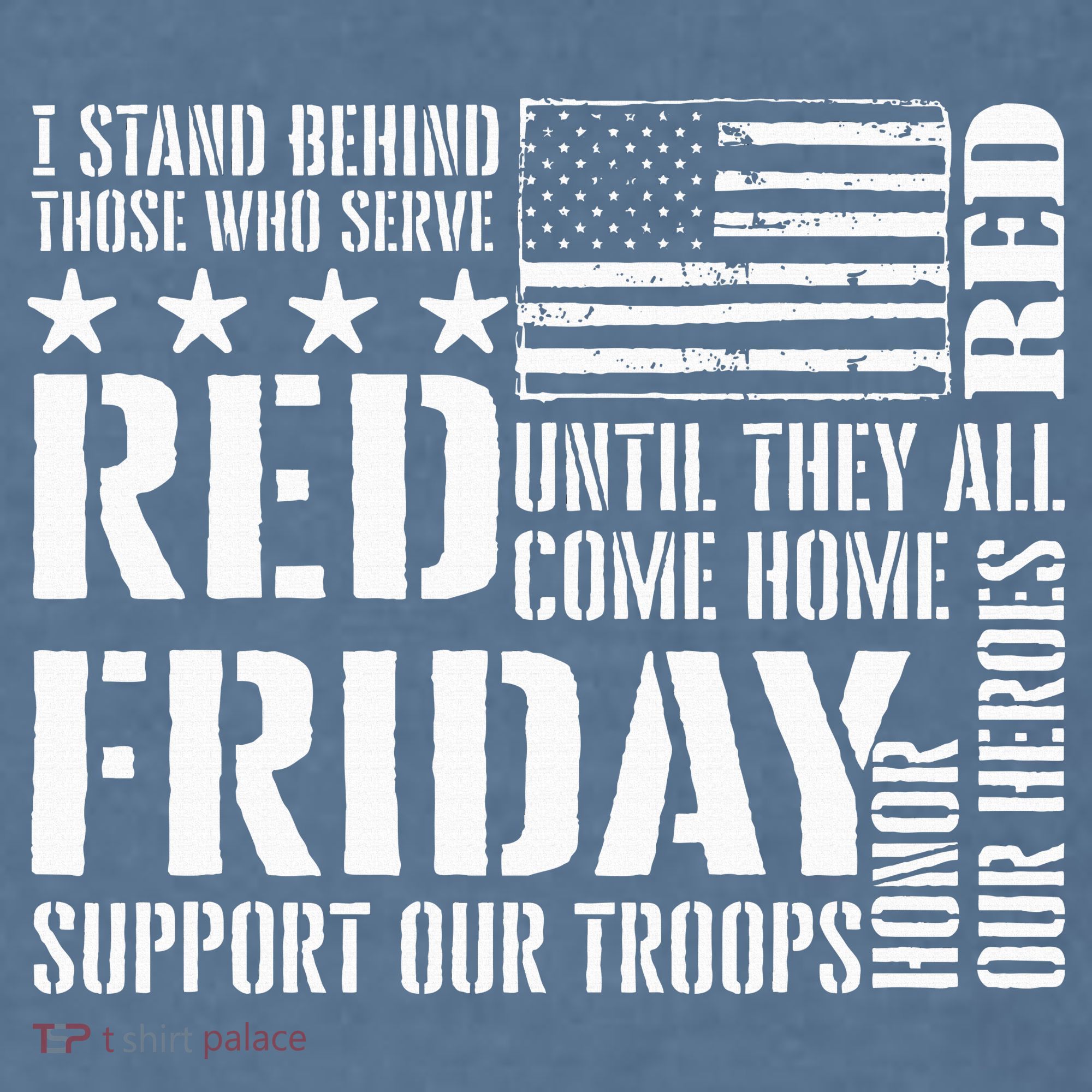 I Stand Behind Those Who Serve American Flag Red Friday Comfort Colors Garment-Dyed Hooded Sweatshirt