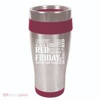 I Stand Behind Those Who Serve American Flag Red Friday 16oz Travel Tumbler thumb 0
