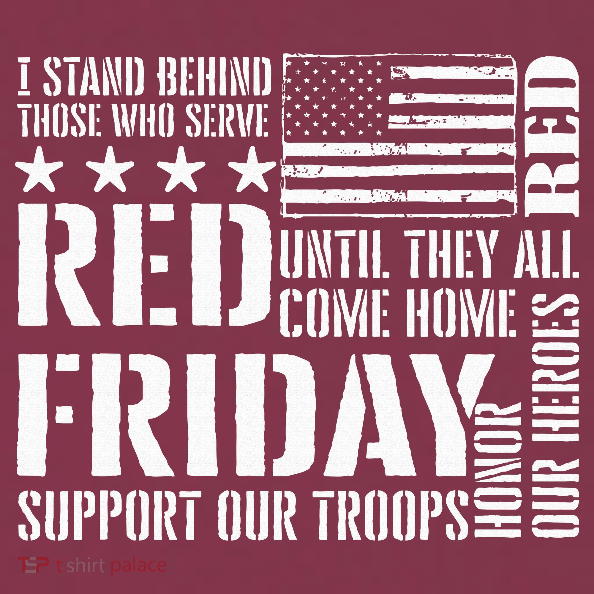 I Stand Behind Those Who Serve American Flag Red Friday 16oz Travel Tumbler