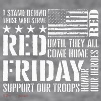 I Stand Behind Those Who Serve American Flag Red Friday Women's Racerback Cropped Tank thumb 2