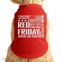 I Stand Behind Those Who Serve American Flag Red Friday Doggie Tank thumb 0