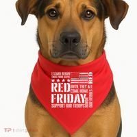 I Stand Behind Those Who Serve American Flag Red Friday USA-Made Doggie Bandana thumb 1