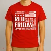 I Stand Behind Those Who Serve American Flag Red Friday T-Shirt thumb 3