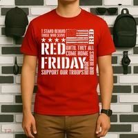 I Stand Behind Those Who Serve American Flag Red Friday T-Shirt thumb 6