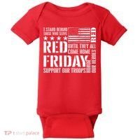 I Stand Behind Those Who Serve American Flag Red Friday Baby Bodysuit thumb 0