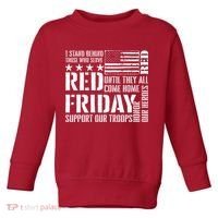 I Stand Behind Those Who Serve American Flag Red Friday Toddler Sweatshirt thumb 0