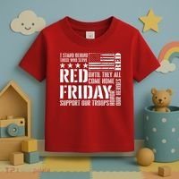 I Stand Behind Those Who Serve American Flag Red Friday Toddler T-Shirt thumb 3