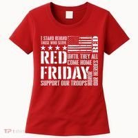 I Stand Behind Those Who Serve American Flag Red Friday Women's T-Shirt thumb 0
