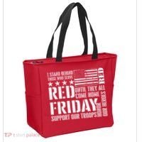 I Stand Behind Those Who Serve American Flag Red Friday Tote Bag thumb 2