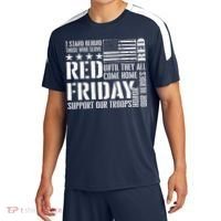 I Stand Behind Those Who Serve American Flag Red Friday Sport-Tek Competitor United Soccer Jersey thumb 0