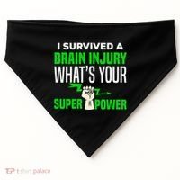 I Survived Brain Injury Awareness TBI Brain Injury Survivor USA-Made Doggie Bandana thumb 0