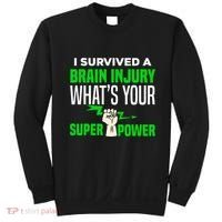 I Survived Brain Injury Awareness TBI Brain Injury Survivor Sweatshirt thumb 0