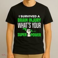 I Survived Brain Injury Awareness TBI Brain Injury Survivor T-Shirt thumb 3
