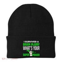 I Survived Brain Injury Awareness TBI Brain Injury Survivor Beanie thumb 0