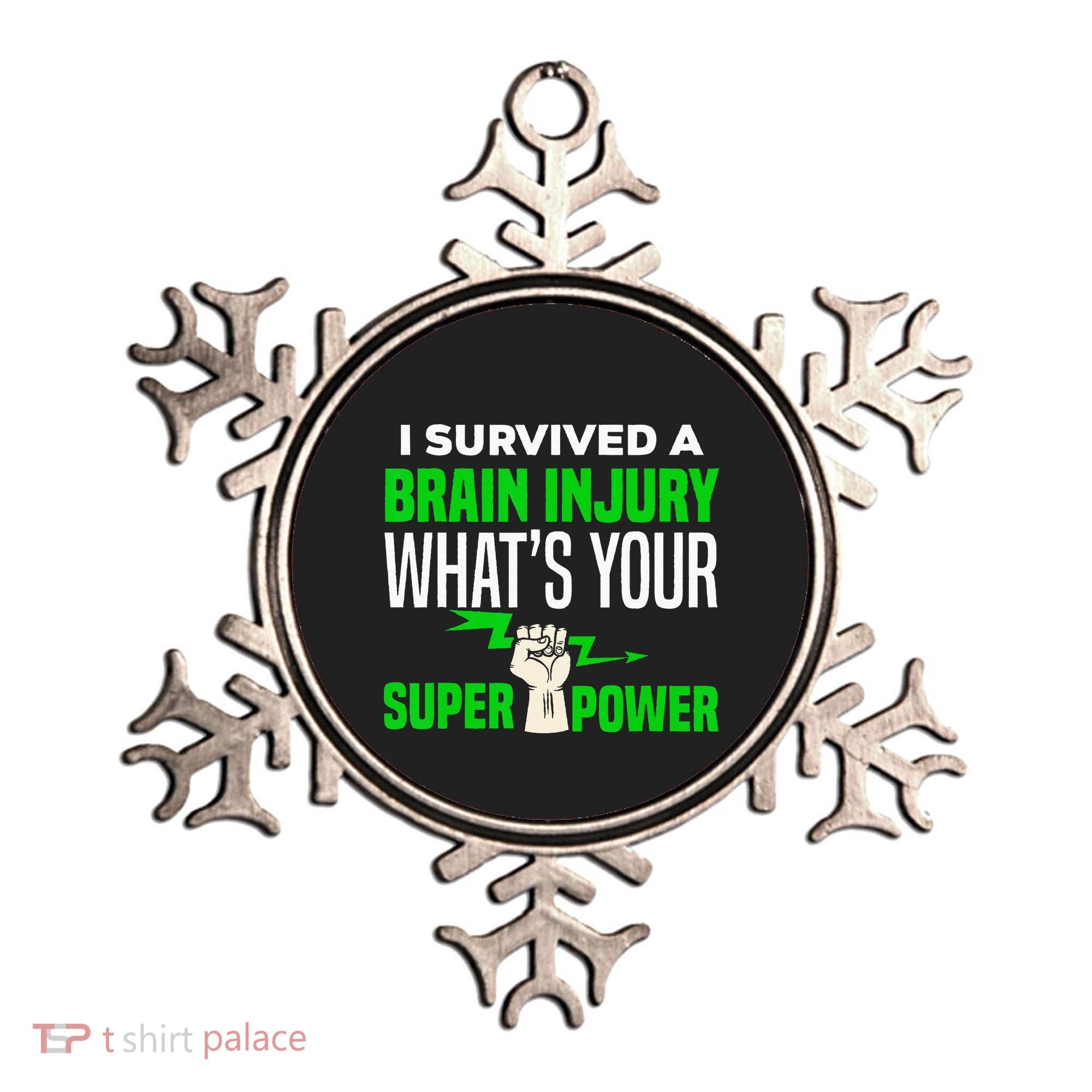 I Survived Brain Injury Awareness TBI Brain Injury Survivor Ornament