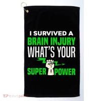 I Survived Brain Injury Awareness TBI Brain Injury Survivor Golf Towel thumb 0