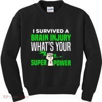 I Survived Brain Injury Awareness TBI Brain Injury Survivor Kids Sweatshirt thumb 0