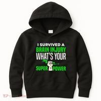 I Survived Brain Injury Awareness TBI Brain Injury Survivor Kids Hoodie thumb 0