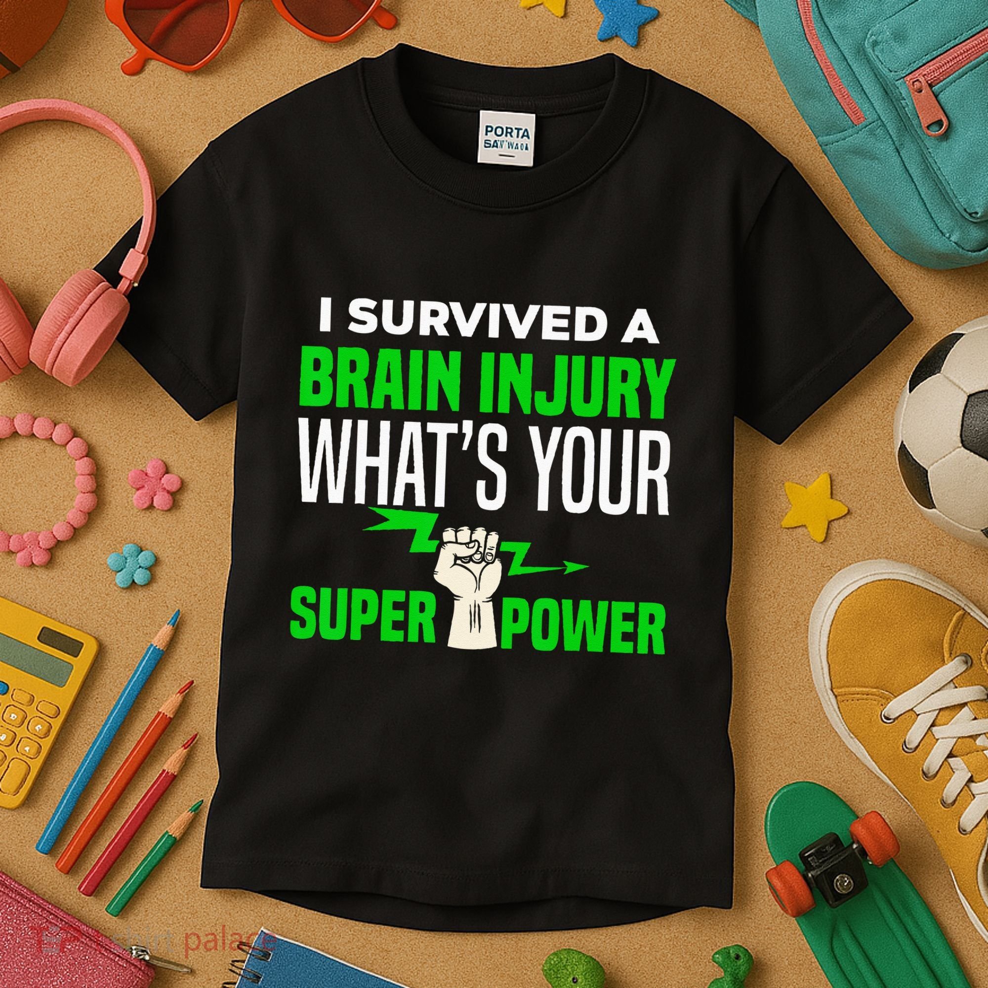 I Survived Brain Injury Awareness TBI Brain Injury Survivor Kids T-Shirt