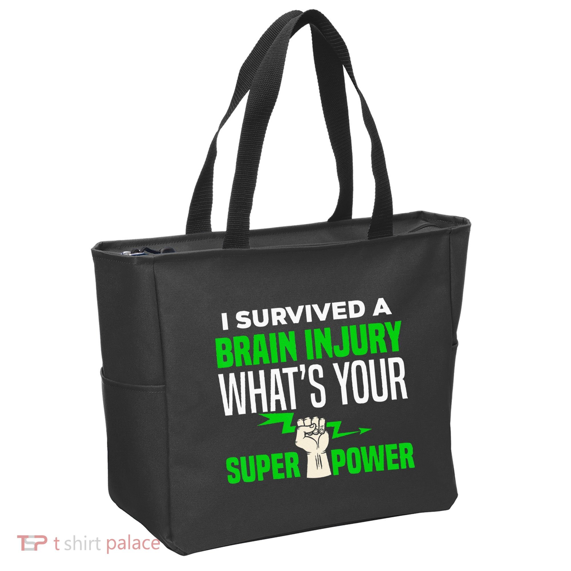 I Survived Brain Injury Awareness TBI Brain Injury Survivor Tote Bag