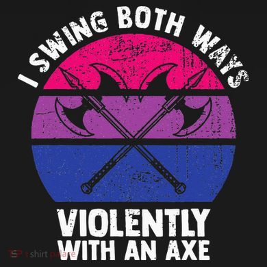 I Swing Both Ways Violently With An Axe Bisexual LGBT Pride Sweatshirt Cinch Pack Bag