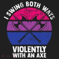 I Swing Both Ways Violently With An Axe Bisexual LGBT Pride Beanie thumb 2